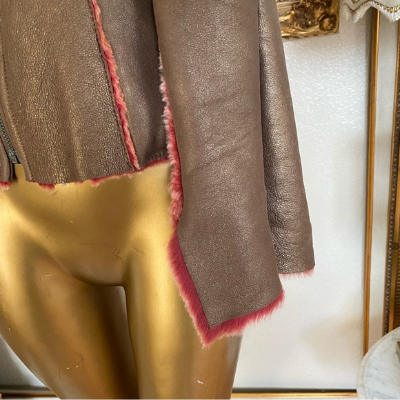 GAS Leather Faux Fur Trim Jacket - Picture 6 of 12